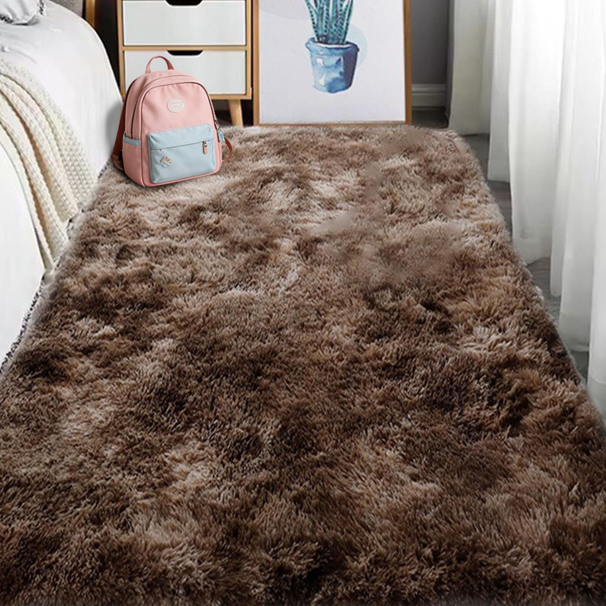 Tapis shaggy antidérapant pour créer un coin de jeu moelleux dans la chambre d'enfant