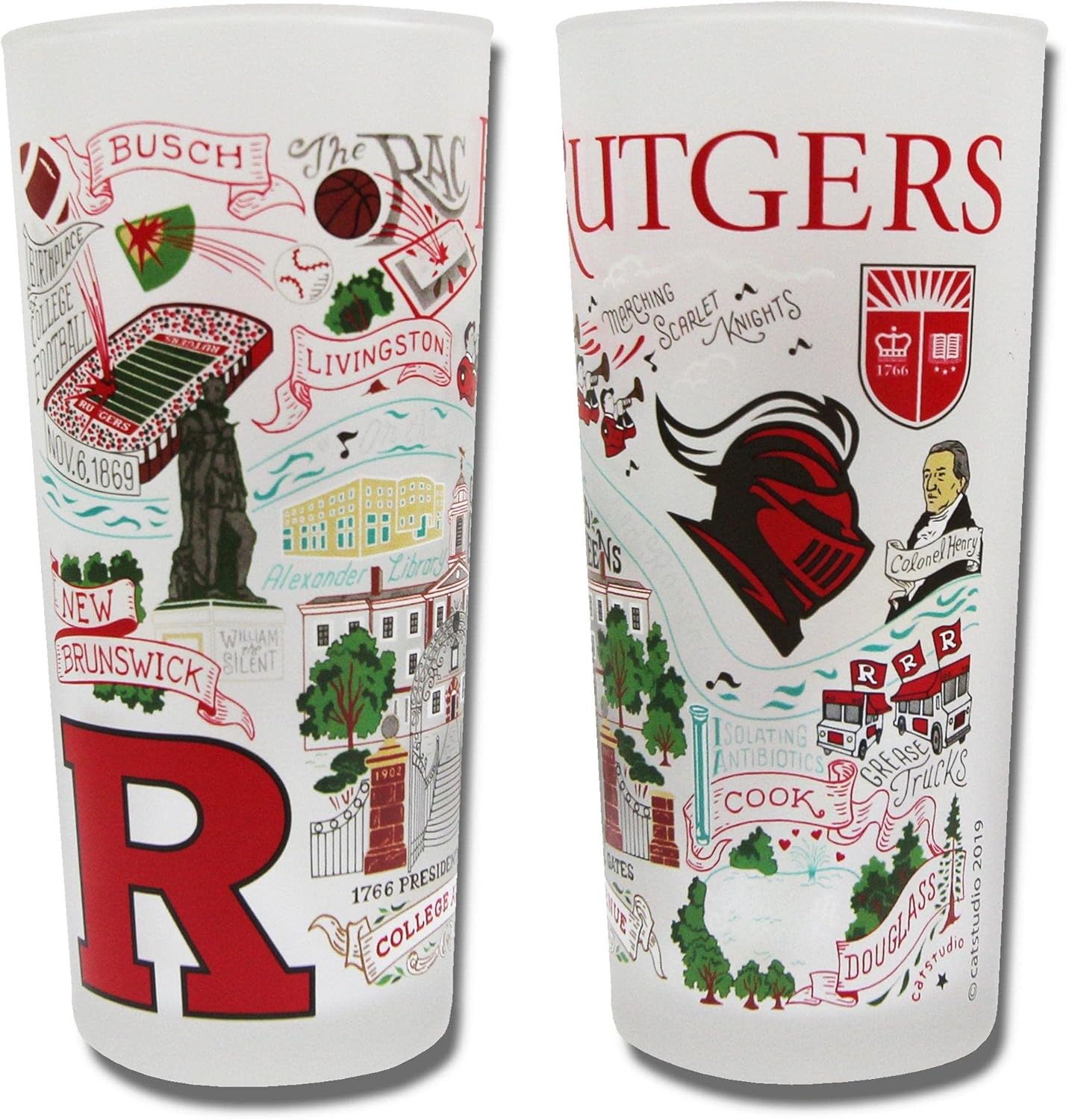 Catstudio Drinking Glass, Rutgers University Glass Cup for Kitchen, 15oz Dishwasher Safe Tumbler for RU Alumni - Image 2