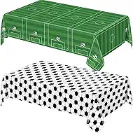 2 Pcs Soccer Table Cloth - Soccer Birthday Party Decorations, Disposable Rectangle Soccers Plastic Table Cover for Sport Football Soccers Theme Party Supplies Tables Decorations, 54 x 108 Inch