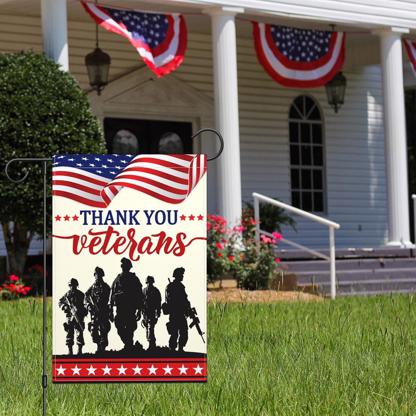 3Ply Thank You Veterans Day Garden Flags for Outside 12x18 Inch Double Sided Polyester Memorial Day Patriotic Amercian Flag Outdoor Soldiers Heroes Yard Sign House Holiday Decorations - Image 6