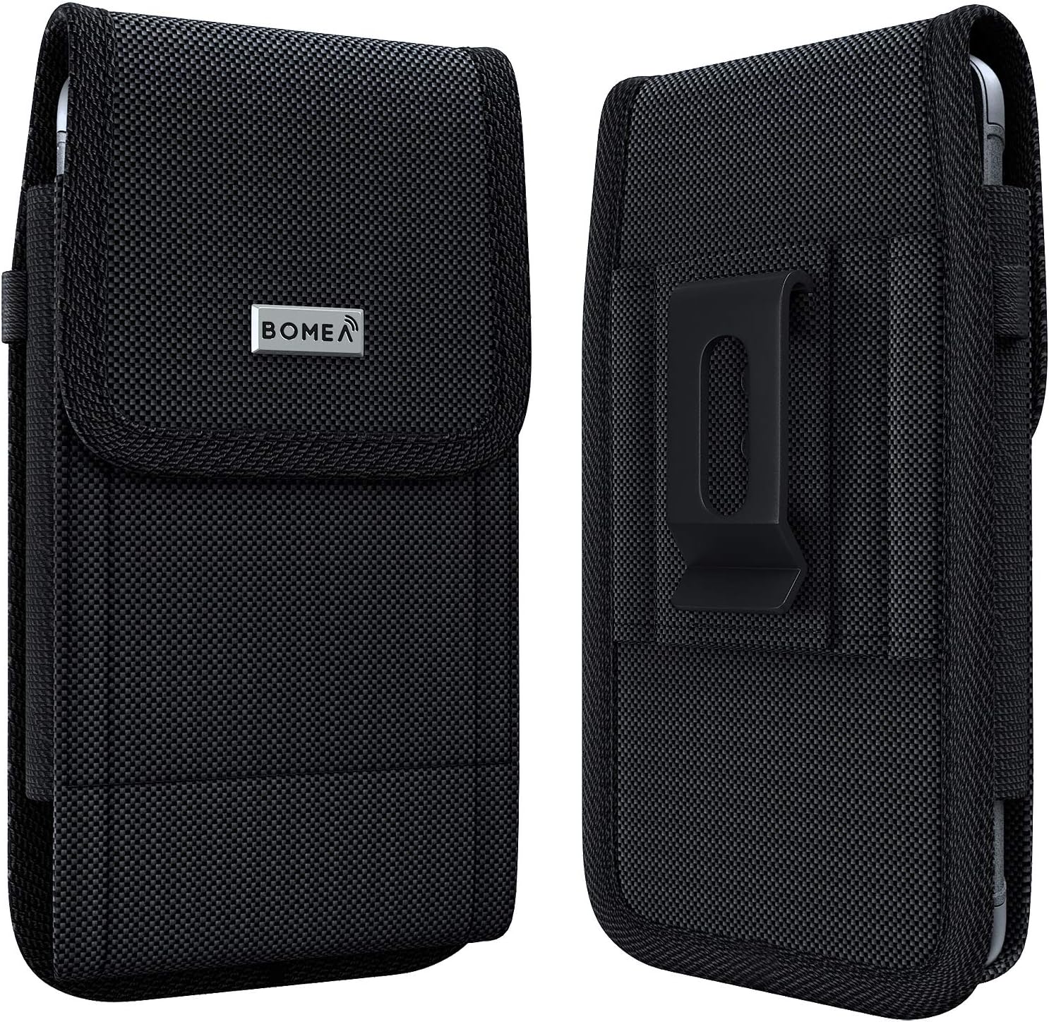 Bomea Galaxy S10 Plus Holster, Galaxy s9 Plus s8 Plus Belt Holster Case with Belt Clip, Rugged Nylon Cell Phone Pouch Holder for Samsung Galaxy S10+ Plus/S9+ Plus/S8+ Plus (Fits Phone with Case on)