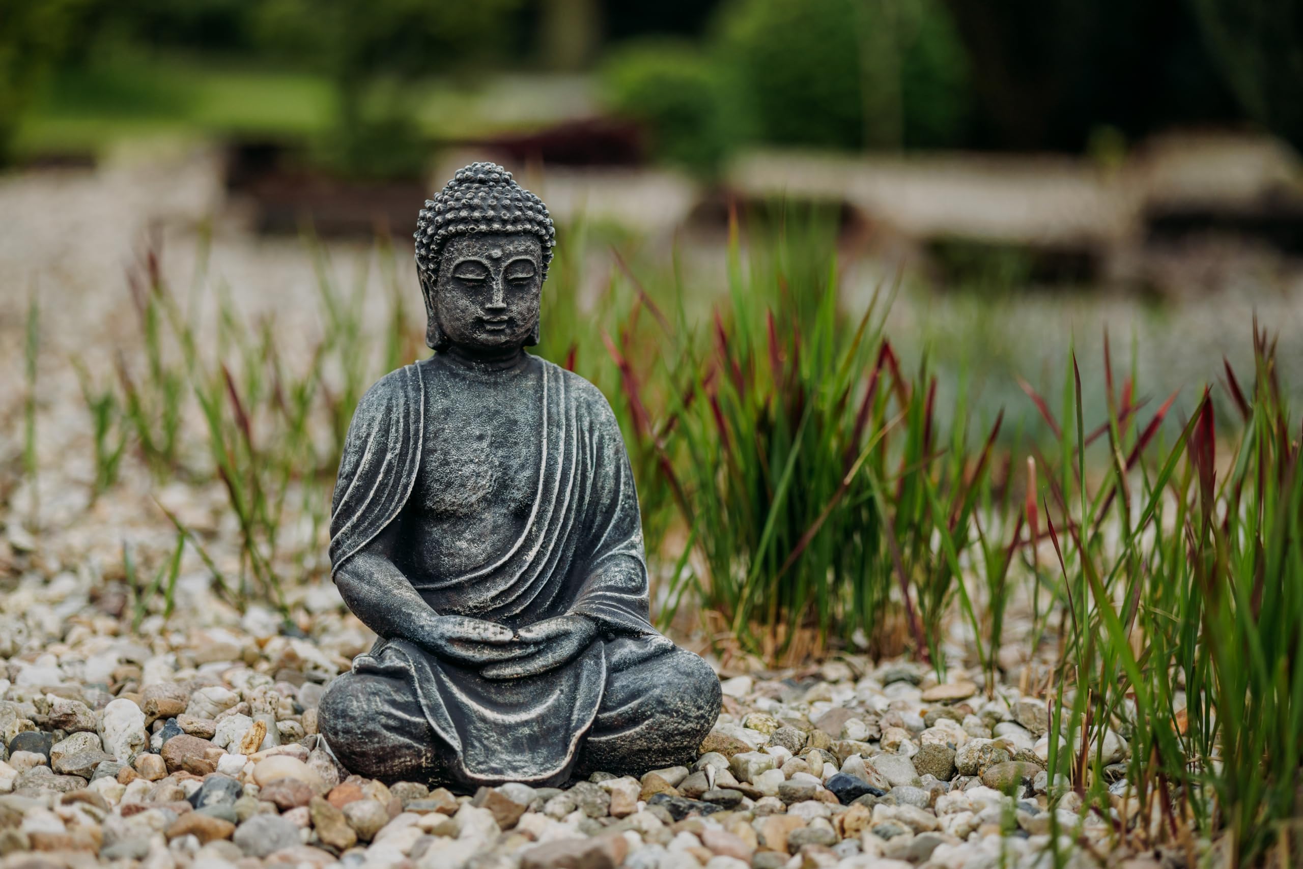 gartendekoparadies.de Figure de Pierre Massive Bouddha en Pierre reconstituée, résistant au Gel (Multicolore)