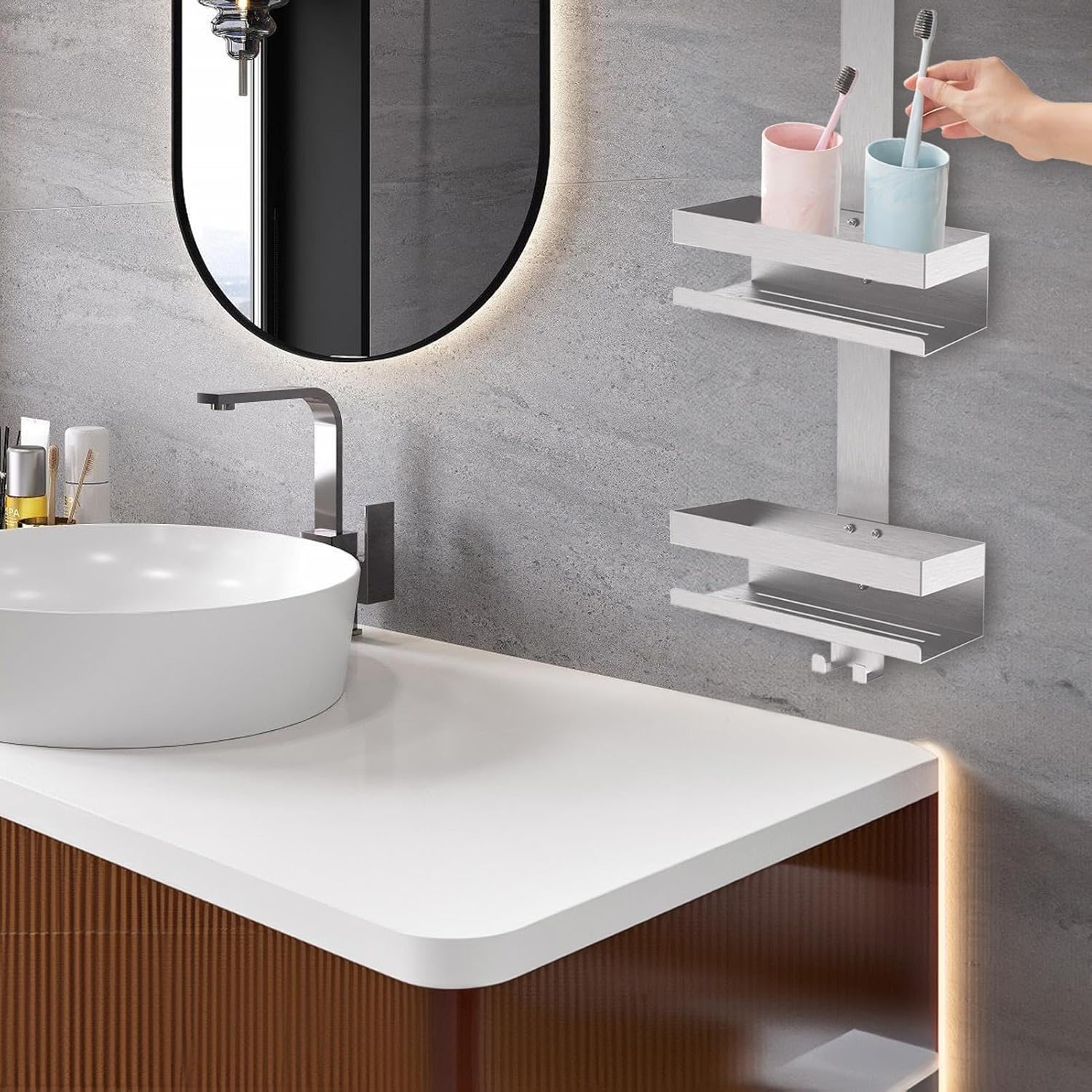 ガラスドアの上のシャワーシェルフ、ドアシャワーシェルフの上 - ステンレススチールバスルームオーガナイザードアシェルフ,大容量の家庭