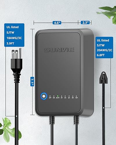 Miniatura 6 de SUNVIE Transformador de paisaje de bajo voltaje de 100 W, transformador de bajo voltaje resistente a la intemperie con fotocélula y temporizador de