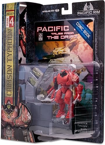 Vista 11 de Pacific Rim McFarlane Toys Crimson Typhoon (Jaeger) - Figura de 4 pulgadas con cómic