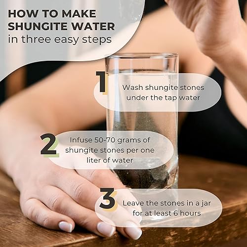 Miniatura 4 de Karelian Heritage Rocas de shungita Elite para purificación y filtrado de agua, 0,22 libras (0,0044-0,011 libras por piedra)  Piedras de shungita