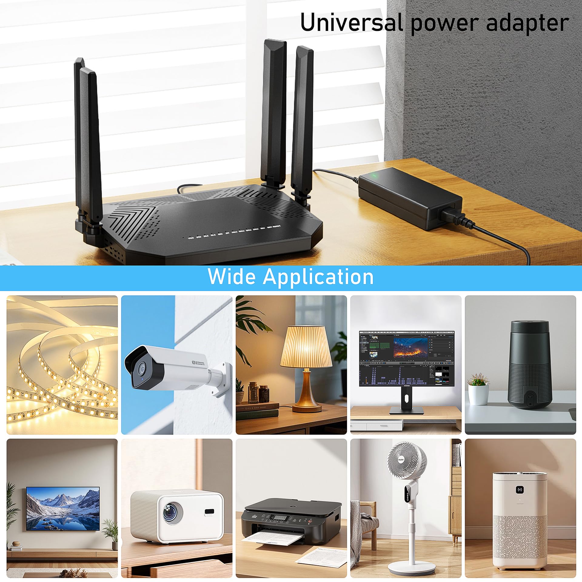 5V 10A Alimentatore, 50W Adattatore DC 5V ad Alta Corrente, Alimentatore Universale per Strisce LED, Monitor LCD, Stampante 3D e Altri Dispositivi, Hub di Ricarica Multi-Dispositivo
