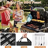Vista 7 de Juego de 28 accesorios para parrilla de barbacoa de acero inoxidable, regalos para hombres, cumpleaños, día del padre, kit de herramientas