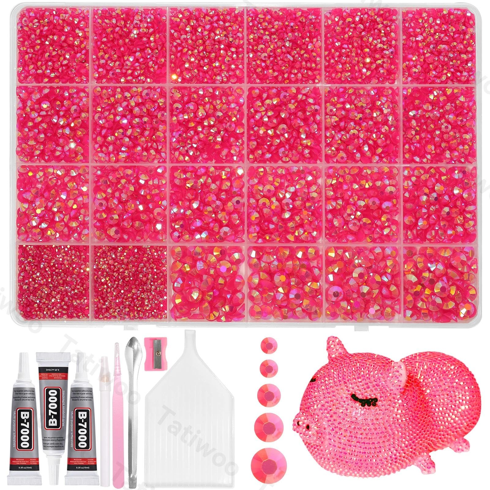 Photo 1 of 20000Pcs Dark Pink Flatback Jelly Resin Rhinestones for Bedazzling