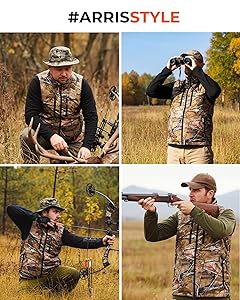 ARRIS Fleece Heated Vest for Men with Battery Pack Included, Size Adjustable 8 Heating Zones for Hunting