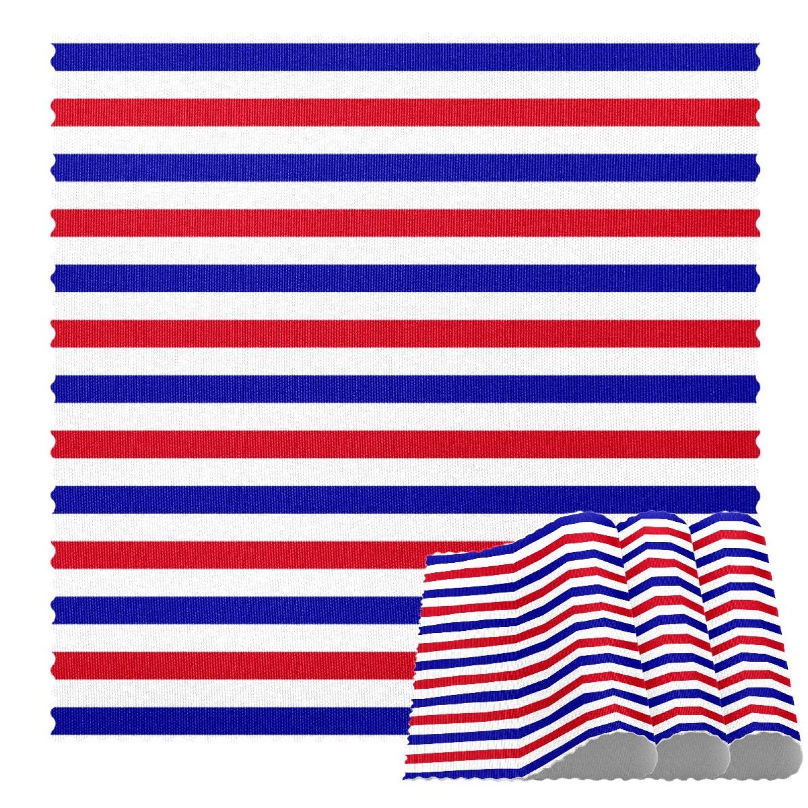 Lot de 4 sets de table à rayures bleu marine et rouge de 30,5x30,5 cm