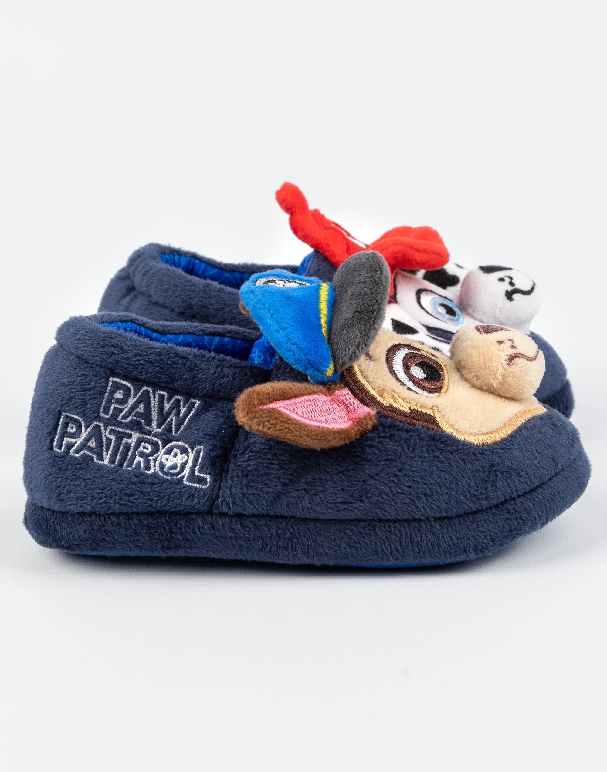PAW PATROL Kapcie dziecięce dla małych dzieci, animowane szczeniaki ratunkowe z uszami 3D, Chase Marshall, dla dziewcząt i chłopców
