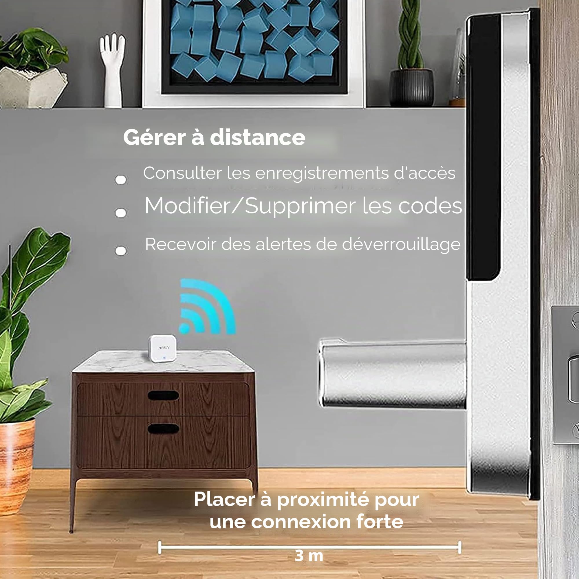 Sifely Passerelle Wi-Fi de serrure de porte intelligente, pont Wi-Fi de verrouillage Bluetooth, passerelle G2, hub G2