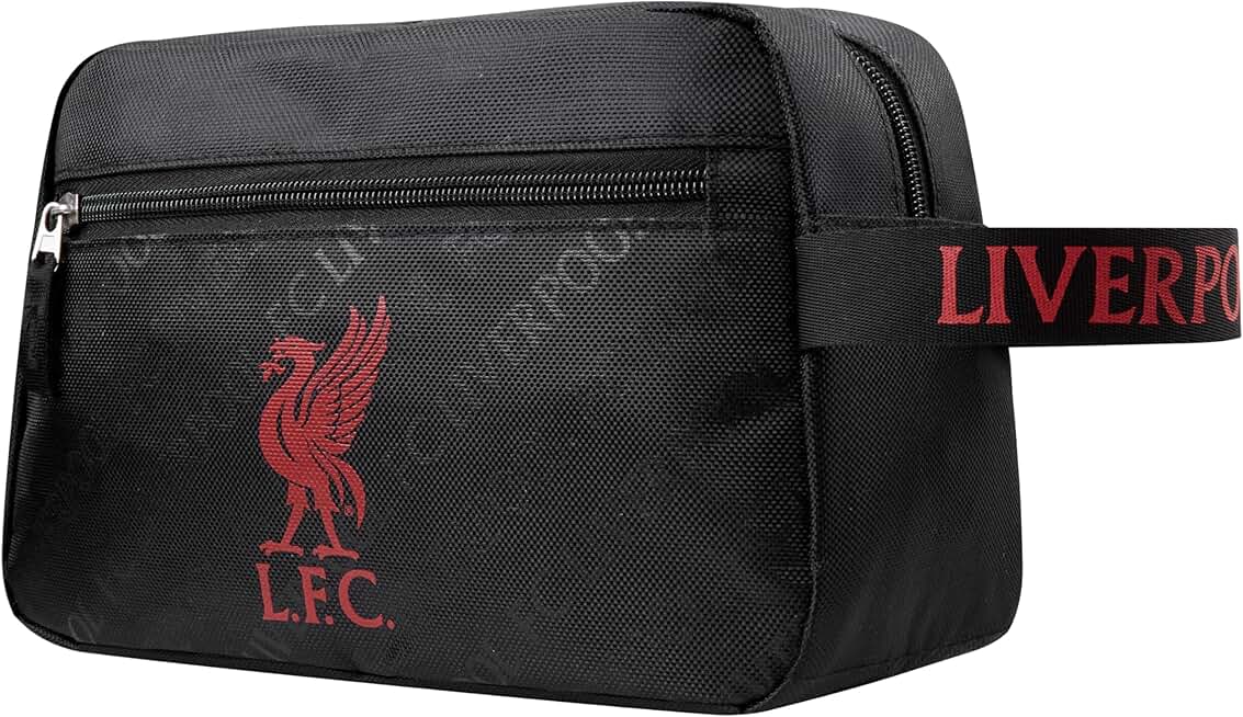 Liverpool F.C. Toiletry Bags for Men, Hanging Travel Wash Bag with Zipped Pockets, Football Gifts for Kids Teens Adults