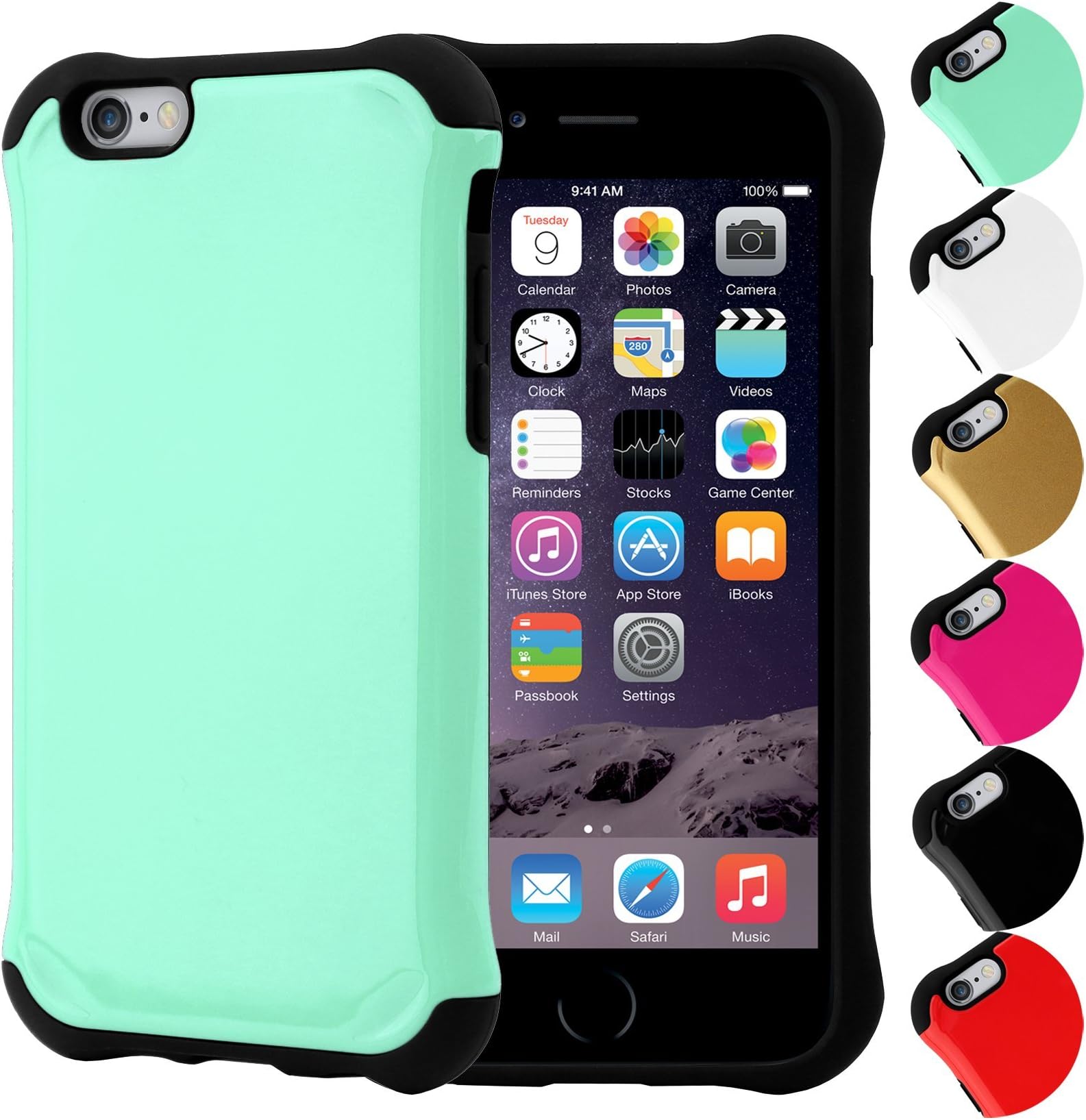 iPhone 6 Case, CellJoy [Shield Armor] (Mint Green) Hybrid Case [Shockproof] Phone Cover for Apple iPhone 6 (4.7)