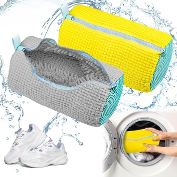 2Pcs Shoe Washing Machine Bag, Trainer Washing Machine Bags,Shoe Bag for Washing Machine, Reusable Laundry Shoe Protector Laundry Bag for Shoes for Sports/Canvas Tennis Running Shoes