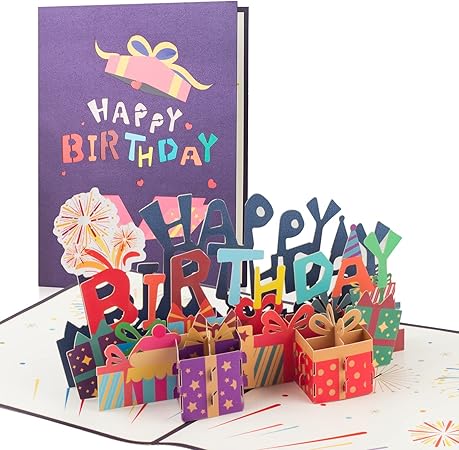 Amazon バースデーカード 誕生日カード Happy Brithday メッセージカード 誕生日 立体 グリーティングカード 可愛い 母プレゼント 封筒やメッセージカード付き 3d ポップアップカード 大人 おしゃれ 立体カード ギフトカード グリーティングカード 文房具 オフィス用品