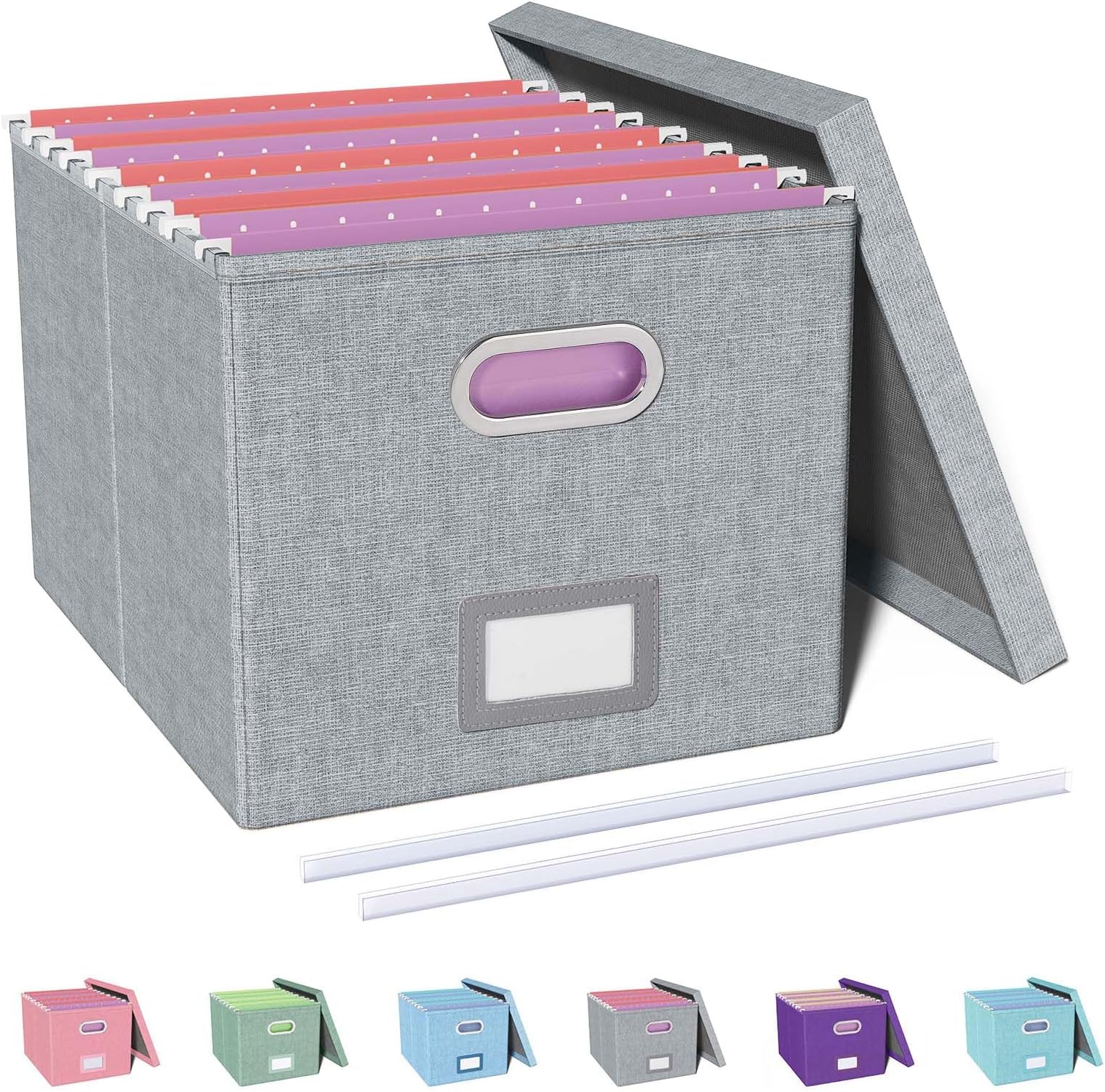 - File Organizer, File Box, File Cabinet for Letter File Folder Storage, Hanging File Organizer for Office/Decor/Home,Document Organizer, 1 Pack,Gray-Box Only