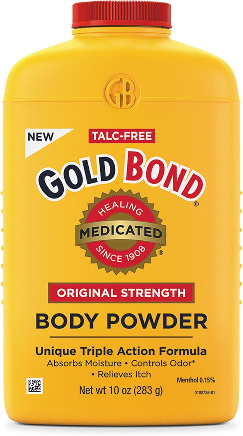 Gold Bond Medicated Talc-Free Original Strength Body Powder 10 oz, Cooling, Absorbing, Itch Relief : Health & Household