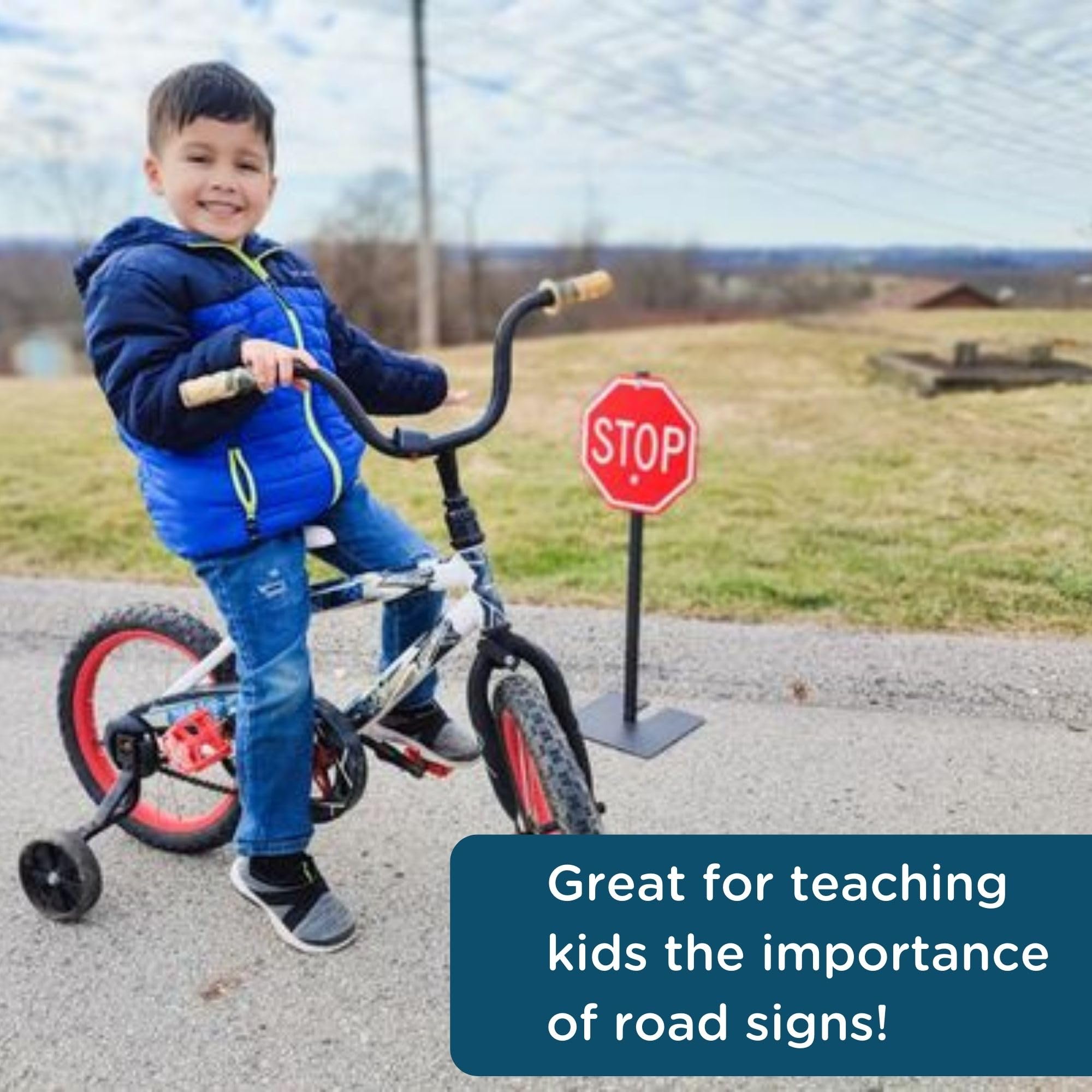 Children's Factory Traffic Signs Set of 4, Outdoor Play Equipment for Daycare, Preschool, Playground, Kids Playhouse - Image 4