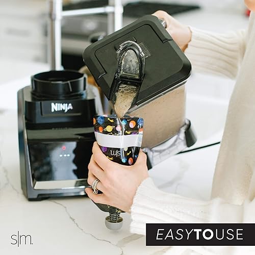 Miniatura 8 de Simple Modern Sesame Street Bolsas reutilizables de comida para bebés para niños pequeños, plástico sin BPA, aptas para alimentos, aptas para