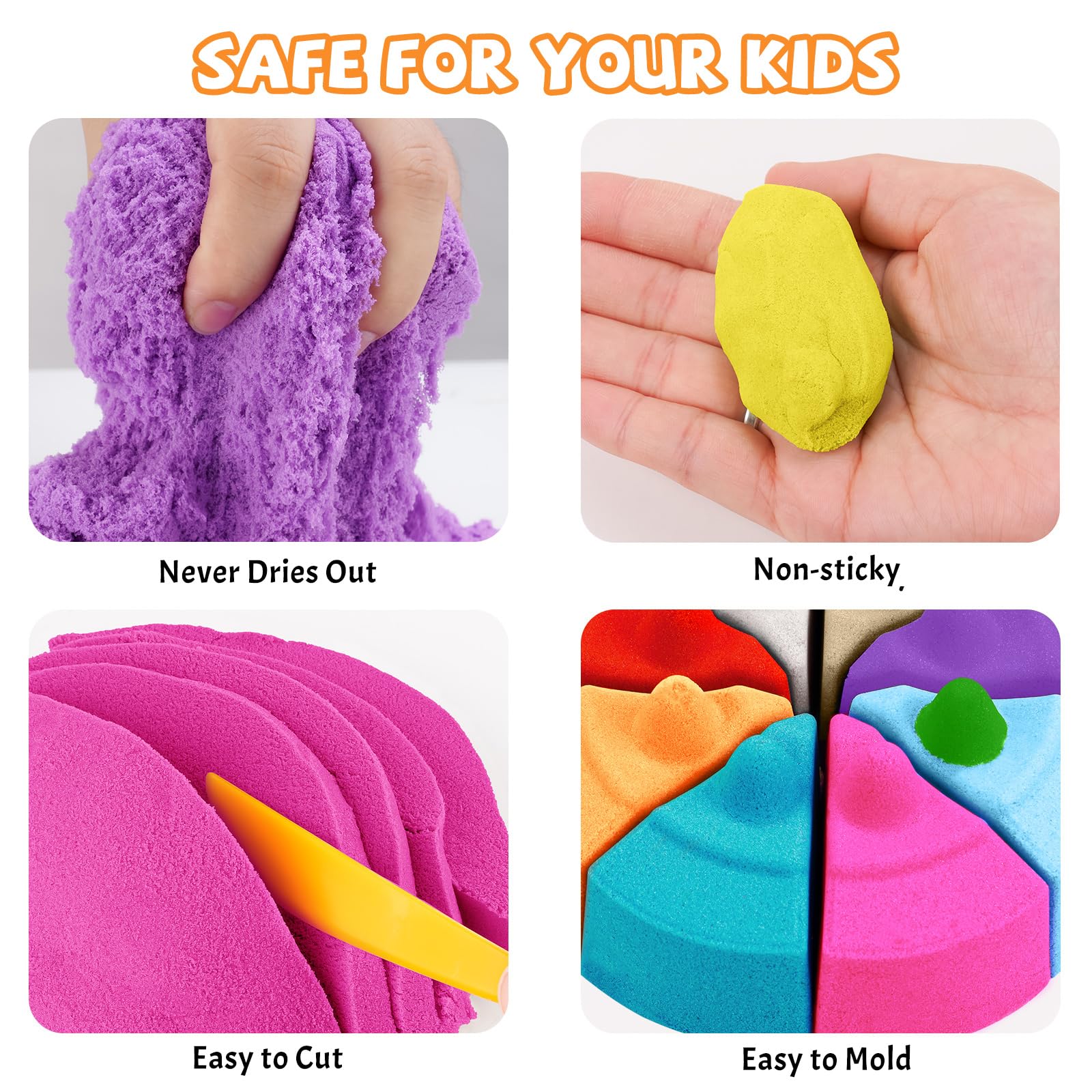 NiToy Play Sand, FlexiSand 11 lbs Moldable Self-Sticking Sand - Image 2