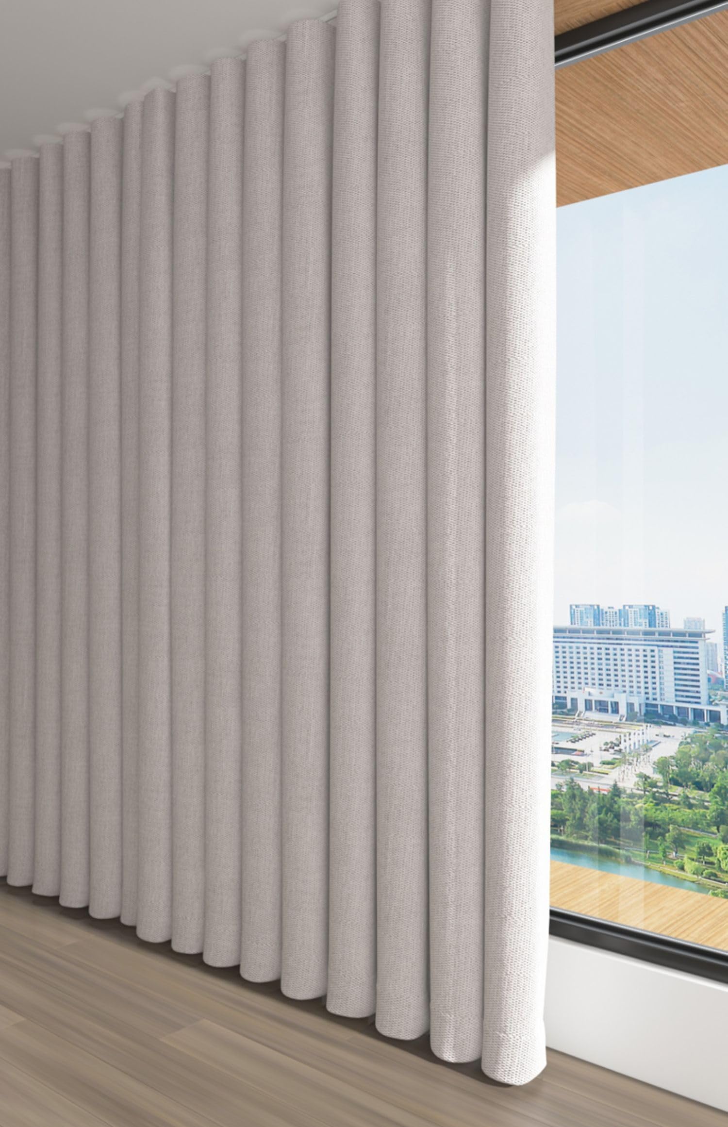 Tringle à Rideaux Ultra-Mince pour Plafond, Connecteurs d'angle, Rail De Rideau pour Séparation De Pièces, Tringle à Rideaux en Aluminium en Forme De V, Livré avec(Size:2.2M,Color:Blanc)