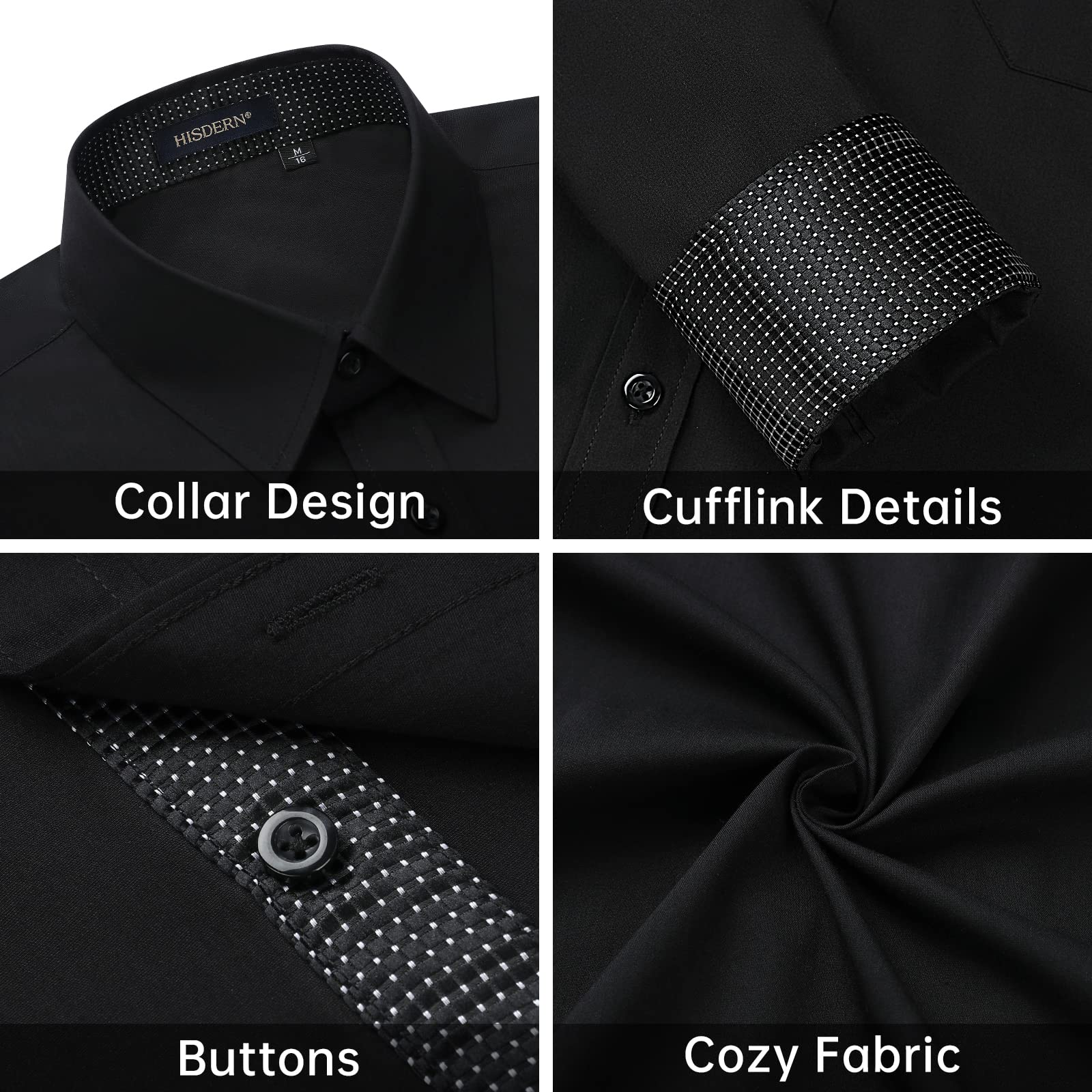 Enlision Camicia Uomo Elegante Manica Lunga Regular Fit Camicia Matrimonio Casual Camicie Classiche da Cerimonia Business con Tasca