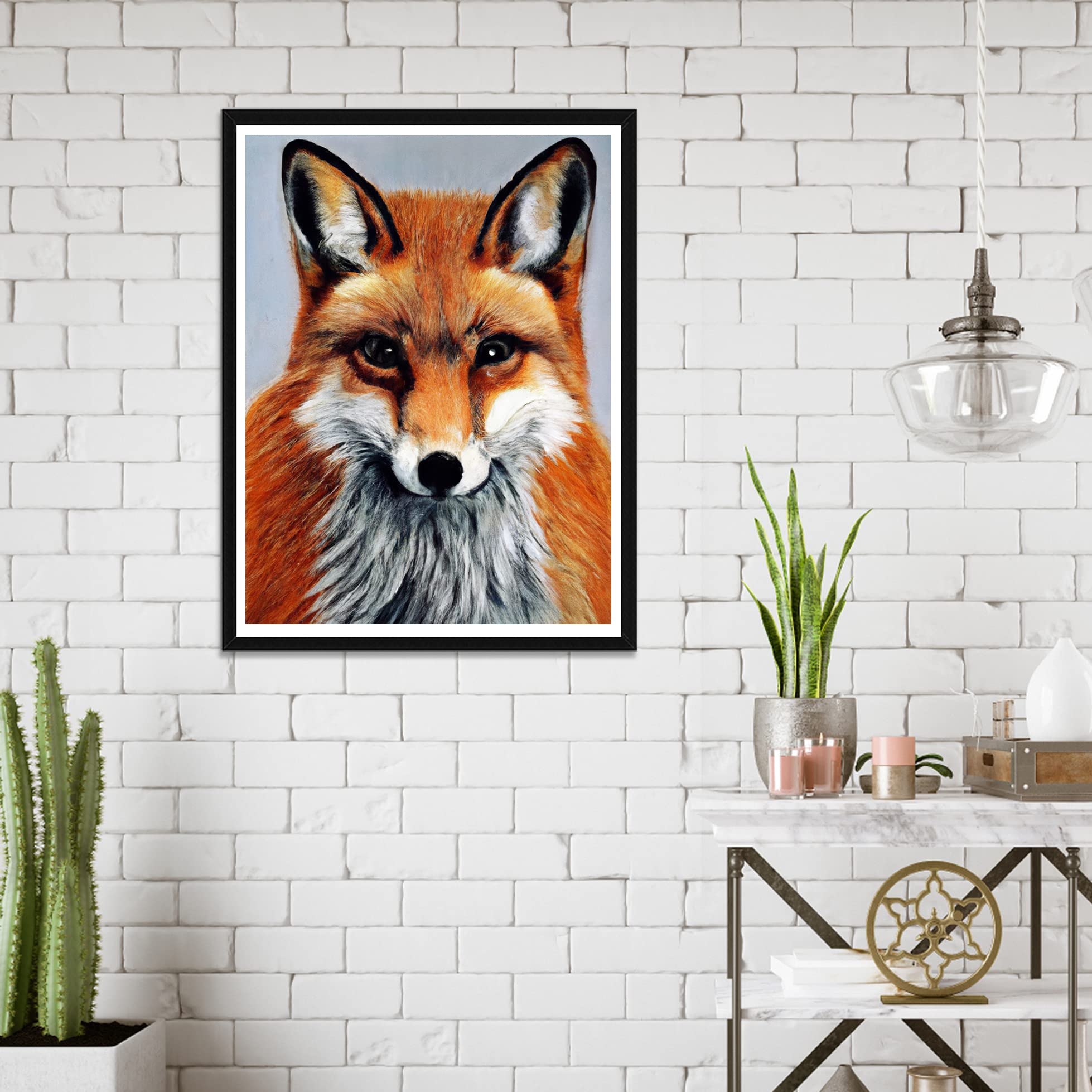 Wergund Diamond Painting Fuchs – DIY Diamantbild Tier 30x40 Cm, Inkl. Runde Diamanten & Werkzeug (Wanddekoration)