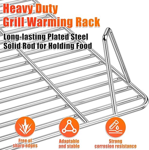 Vista 3 de GRISUN Rejilla de calentamiento para parrilla de pellets Green Mountain Grill Davy Crockett, estante superior de repuesto para GMG-6016, parrilla