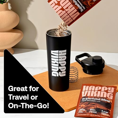 Miniatura 22 de Happy Viking Proteína de fresa + superalimentos en polvo, creado por Venus Williams, 0.71 oz de proteína, bajo en carbohidratos, ceto, vegano, sin