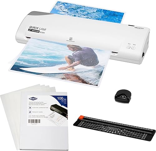 SINCHI Calentamiento de 40 segundos, laminador de 3 a 5 mil, 13 pulgadas y paquete de 100 hojas laminadoras SINCHI de 5 mil