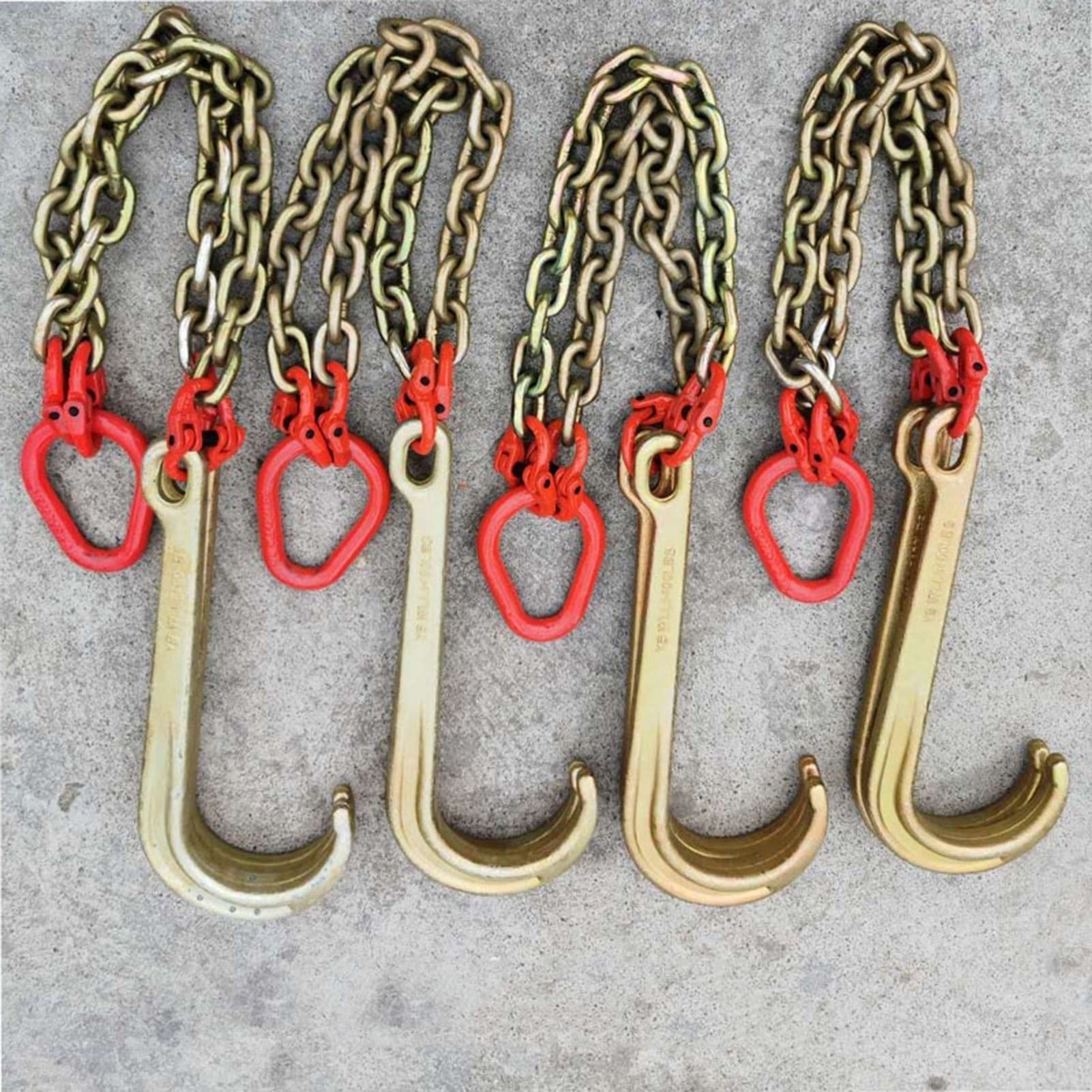 Ostacolo Auto Gancio A J A Gambo Lungo, Catena di Traino per Trasporto 5T con 2 Ganci di Presa, Catena di Traino per Trasporto, Lunghezza Catena 1 M(5T Chain+Double Hook)