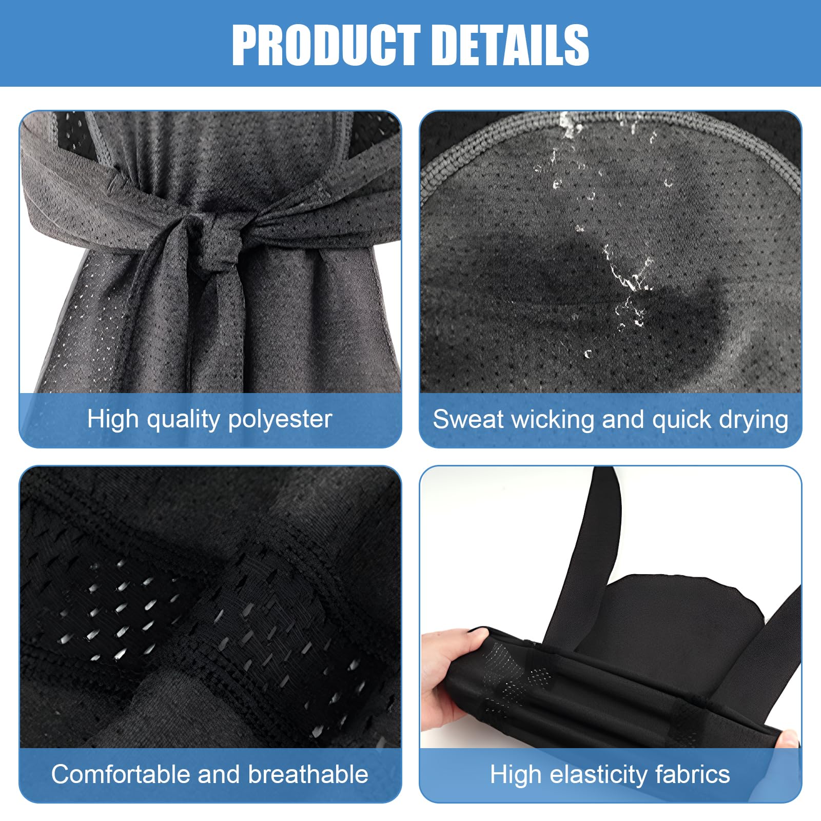 3 Bandanas Transpirables para Ciclismo - Pañuelo Técnico Biker bajo Casco | Absorbe Sudor UV 50+ | Bandana Cabeza Ciclismo Verano para Hombre | Bandana Under Helmet Multideporte
