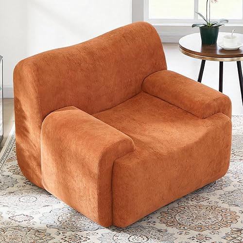 Oversized Accent Chair - 42" Boneless Chenille Single Sofa Chair for Living Room, Cloud Armchair Foam & Spring Couch for Living Room, Bedroom, Office. Reading, No Assembly