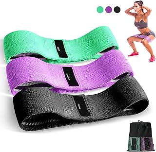 Suright Elastici Fitness,Fasce Elastico Fitness in Tessuto con 3 Livelli di Resistenza,Bande Elastiche Fitness Antiscivoli per Esercizi Glutei, Yoga, Pilates, Palestra