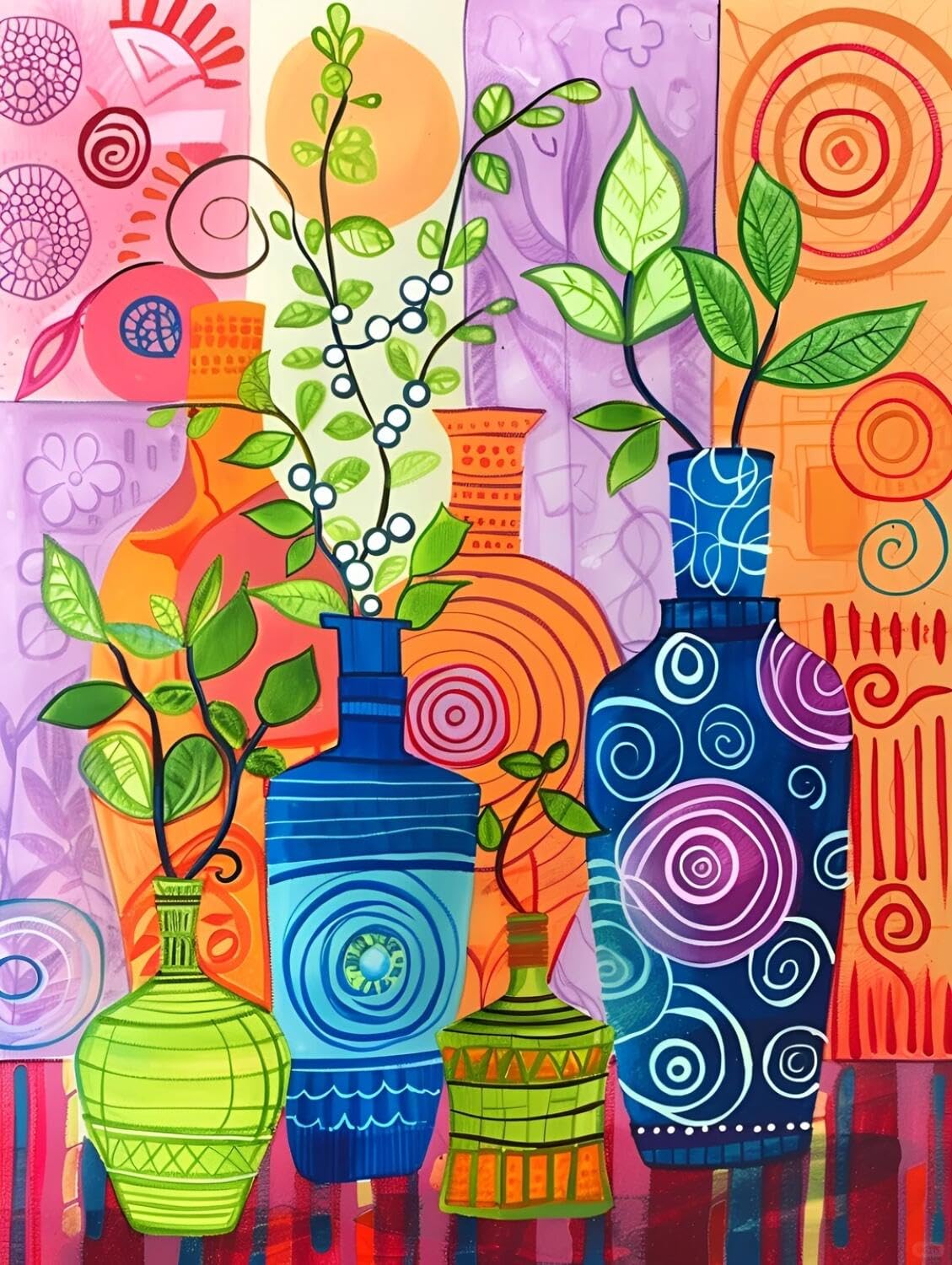 Rqwybcaxn Seed Bead Embroidery Kits Cartoon Vase 40x50cm