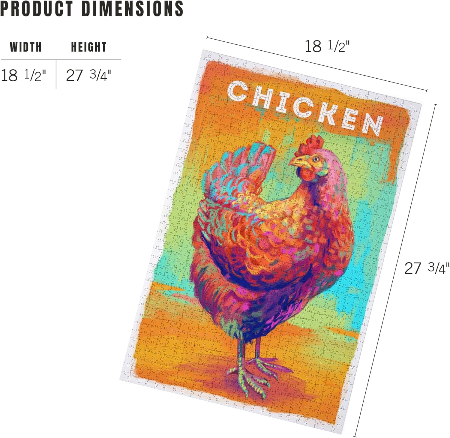 Lantern Press Chicken, Hen, Vivid Series 1000 Piece Jigsaw Puzzle for Adults, Made in USA with Reference Poster