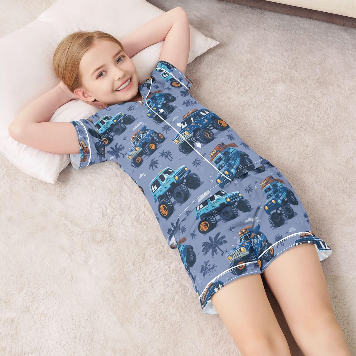Silk Pajama Sets Short Sleeve Pajamas Soft Sleepwear 2 Piece Pjs Set
