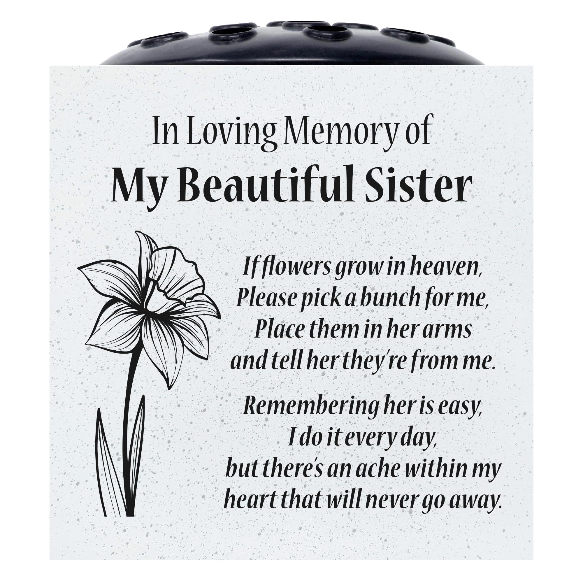 Angraves Beautiful Sister Daffodil If Flowers Grow In Heaven Memorial Grave Side Flower Vase Pot Container Cemetery Plaque Marker