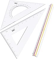 Vista 4 de Mr. Pen juego de reglas triangulares arquitectónicas con regla triangular graduada de 12 pulgadas, triángulos de 11 pulgadas 30/60 y 8 pulgadas 45/90