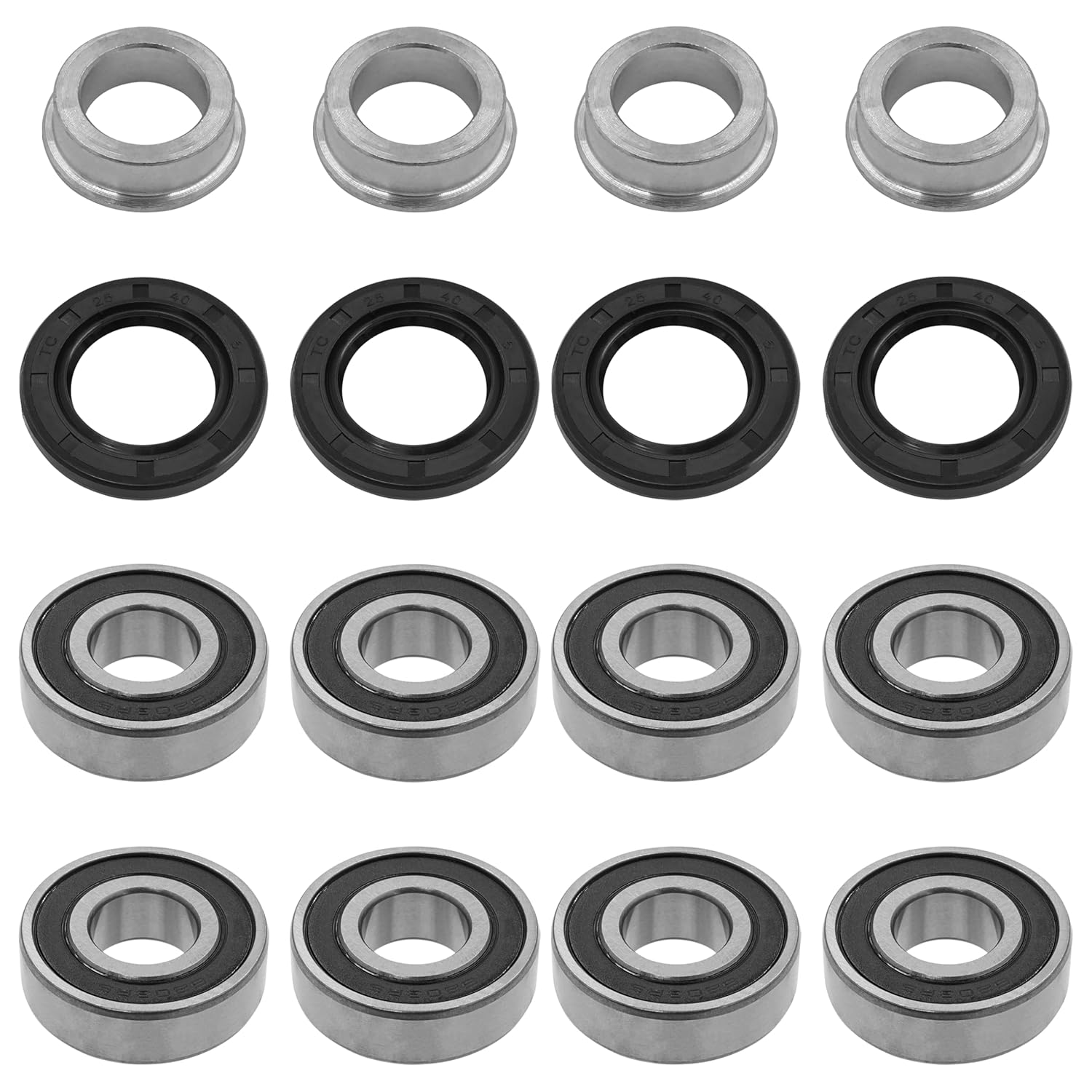 Caltric Rear Swing Arm Bearing Seal & Spacers Compatible with Can-Am Renegade 1000 2012-2025/500 2013-2015/570 XMR 2018-2022/650 2018-2025 / 800R XXC 2012-2015/850 2018-2022