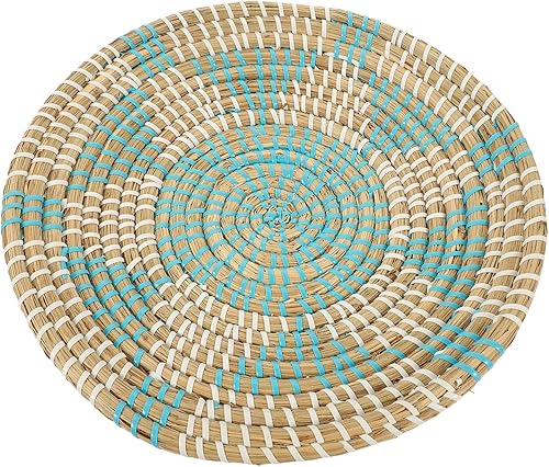 Cesta tejida de pared bohemia cesta de pared delicada arte de pared cesta tejida redonda cesta de ratán arte de pared cestas planas tejidas