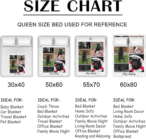 Miniatura 45 de Manta de fotos personalizada para hija, hijo, manta de cama de franela suave, regalo de cumpleaños o boda (9 fotos, 60 x 50 pulgadas) 9 fotos,1
