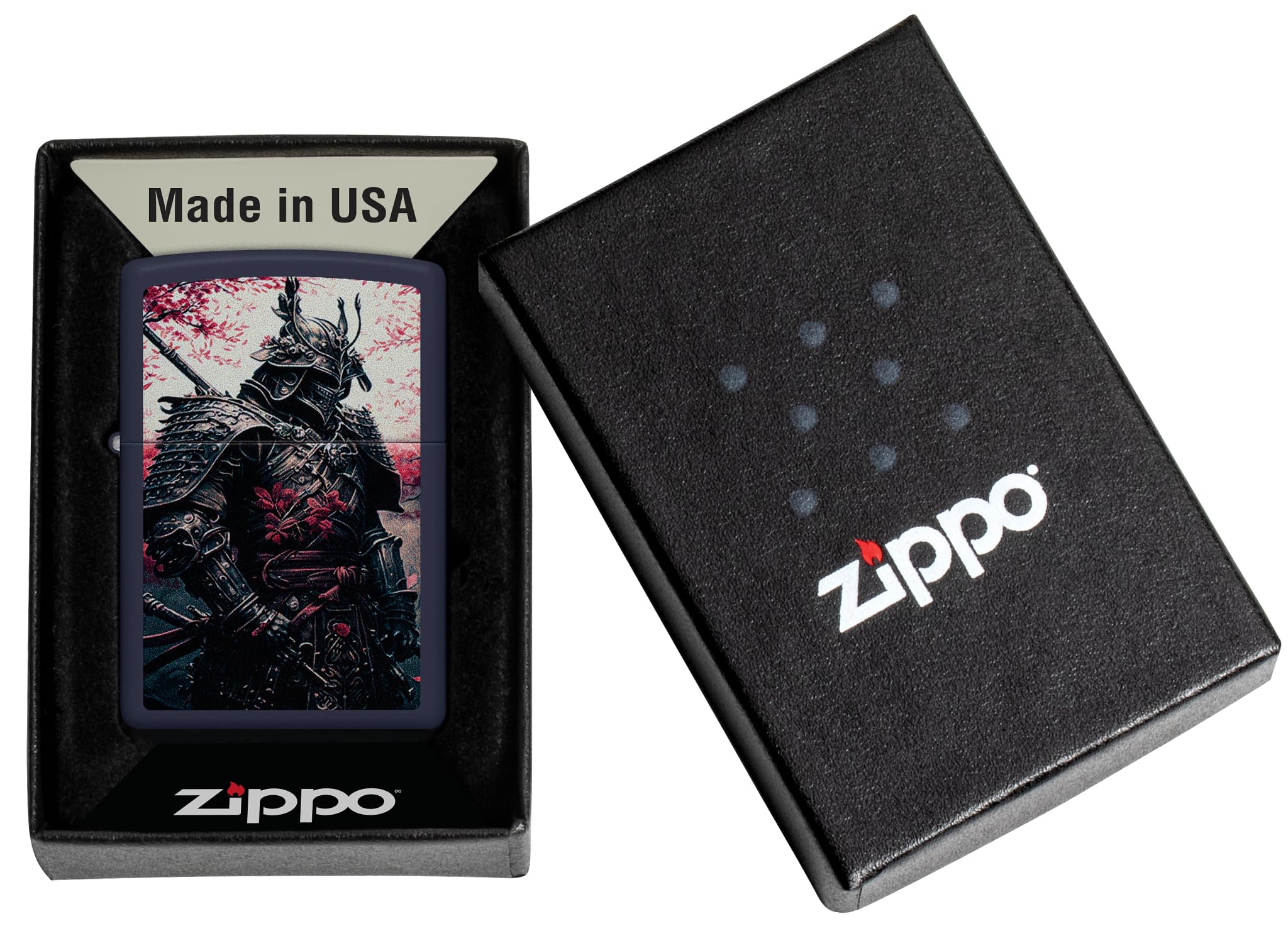 Zippo Sturmfeuerzeug Samurai Warrior Navy Matte Nachfüllbar Windfest Made in USA