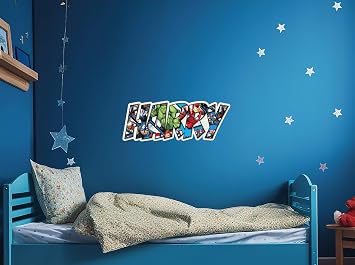 Personalised Superhero Name Word Vinyl Wall Art Decal Sticker