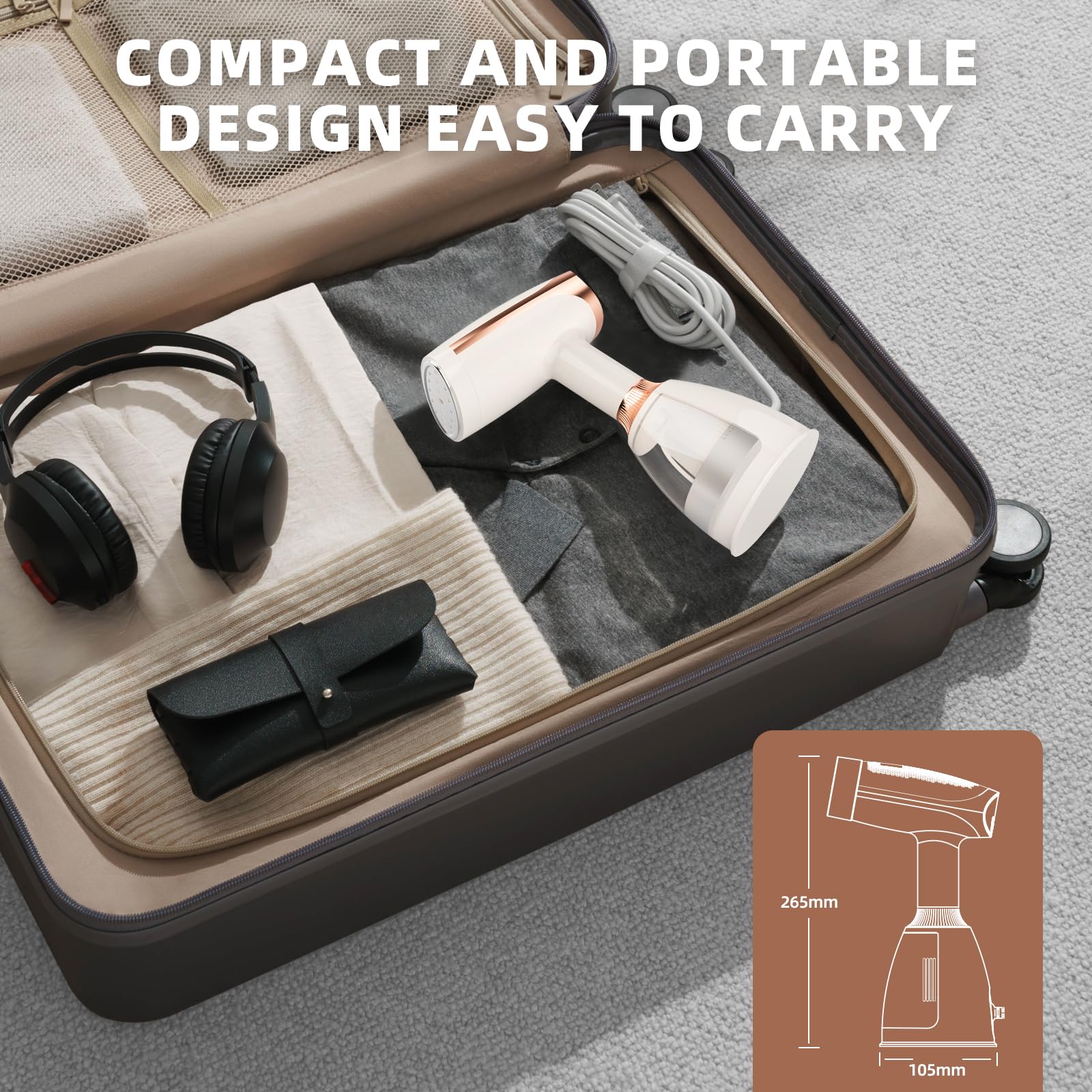 Ferro Da Stiro Verticale M Mu - 1300W, Serbatoio 120ml, Per Casa E Viaggio