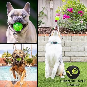 Hyper Pet DuraSqueak ドッグボール 犬のおもちゃ 浮かんで音を鳴らすインタラクティブな犬のおもちゃ きしむ犬のおもちゃ & 犬用ボール 遊び/フェッチ/リトリーブ用 - 従来の犬用テニスボールの代替品