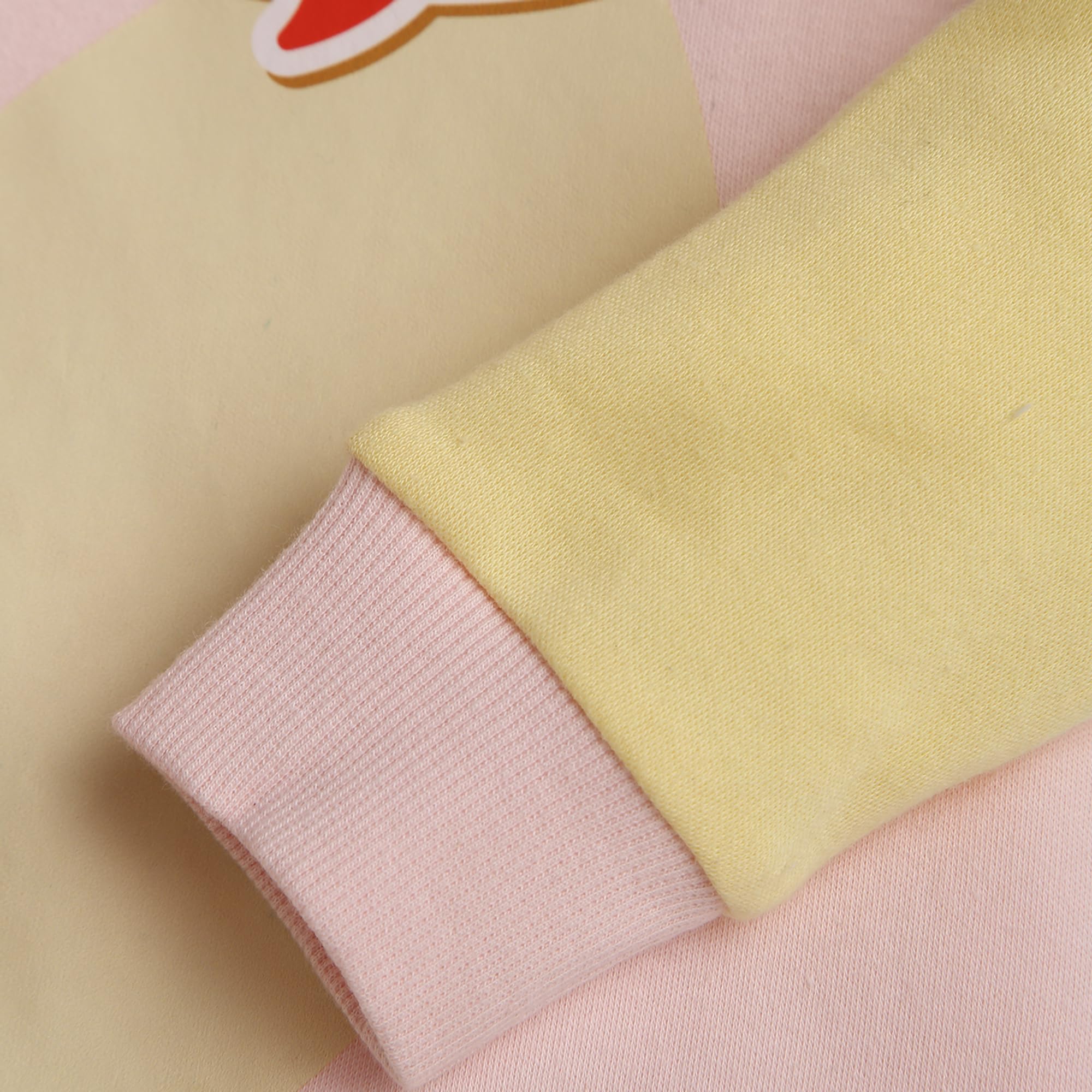 Bontots Organic Cotton Baby Sweatshirt - Meow Magic - Soft & Cozy - Pink/Yellow (2-3Y) 4