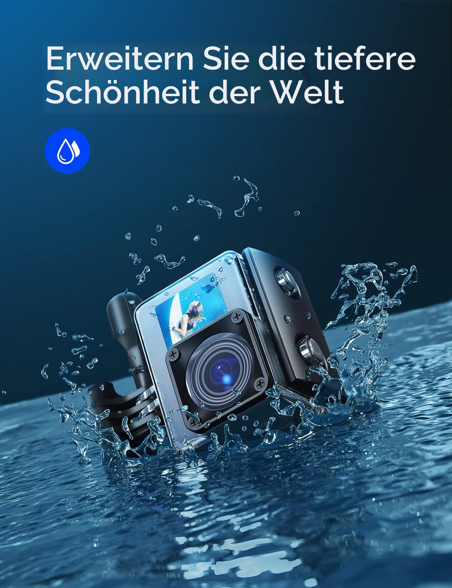 WOLFANG Action Cam GA200 4K30FPS & Schwimmender Griff Set